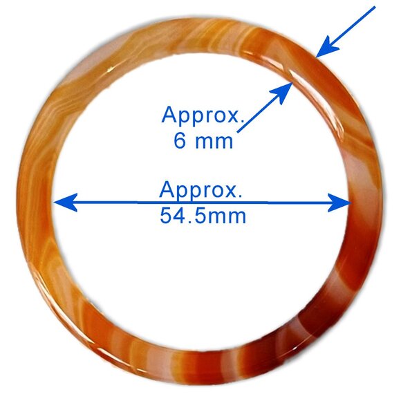 Set of 2 Vintage Hand-Carved Agate Bangles in Red Tones (Bracelet) - Picture 4 of 7